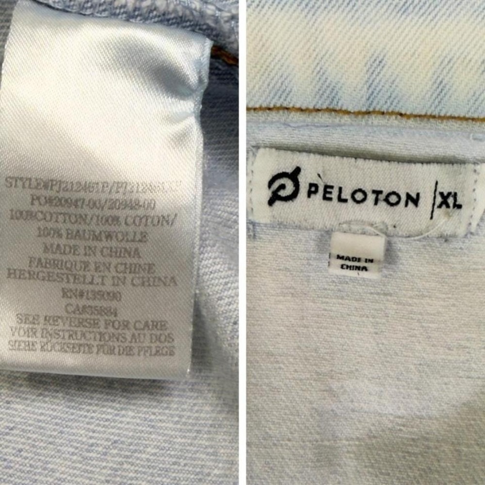 Peloton Denim Jacket Light Wash Graphic Back 'Together We Go Far' Oversized XL - Picture 8 of 8